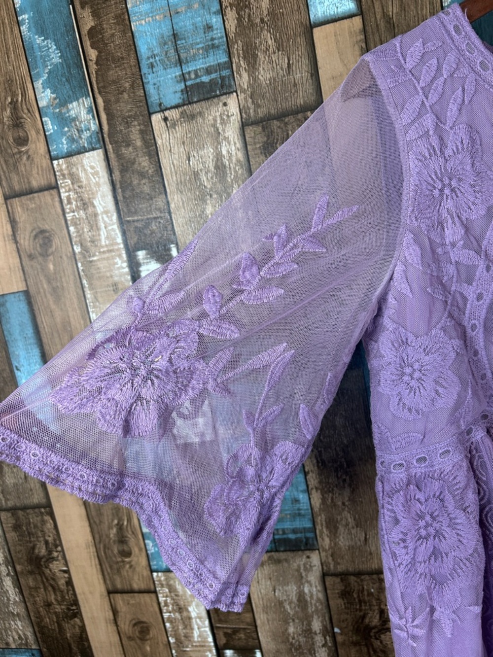 entro Purple Layered Lace Bohemian Top - Picture 5 of 11